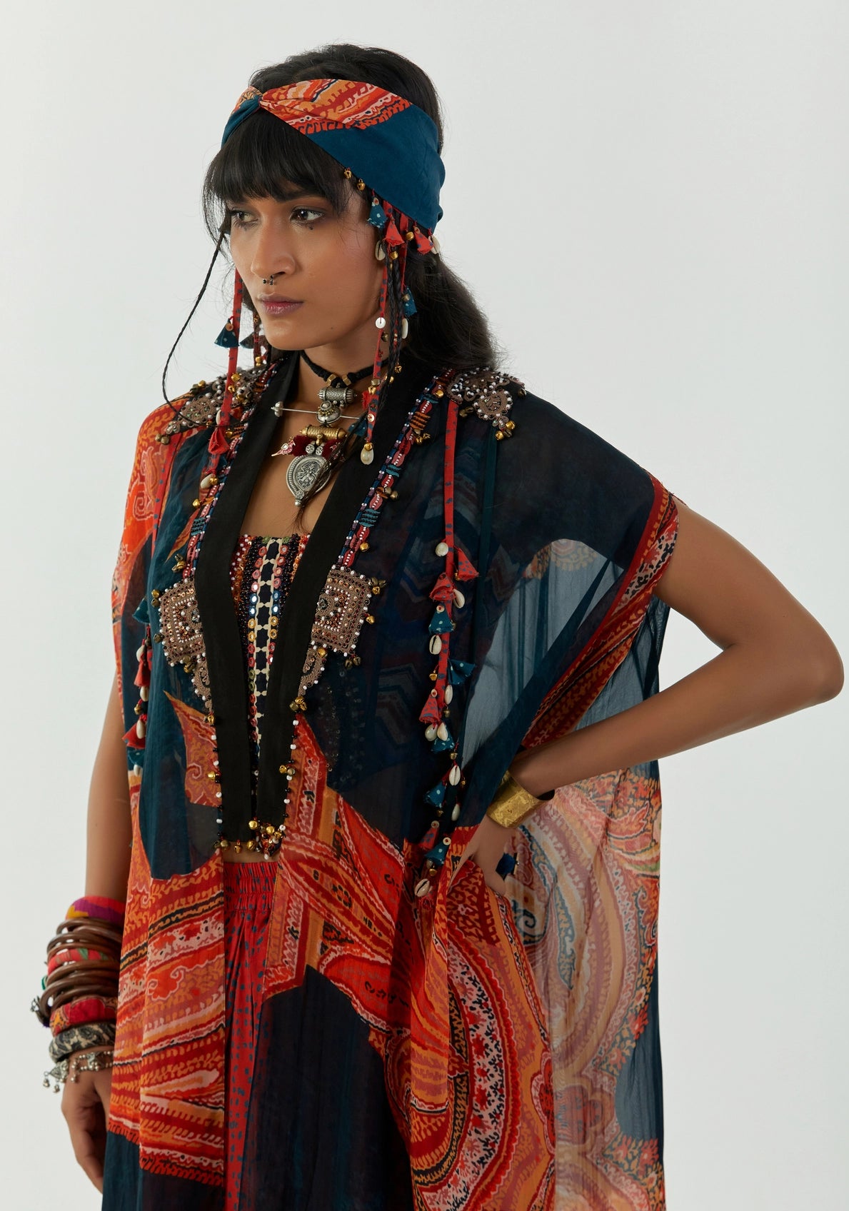 RITU KAFTAN DUPATTA JACKET SET WITH ADAH BLOUSE
