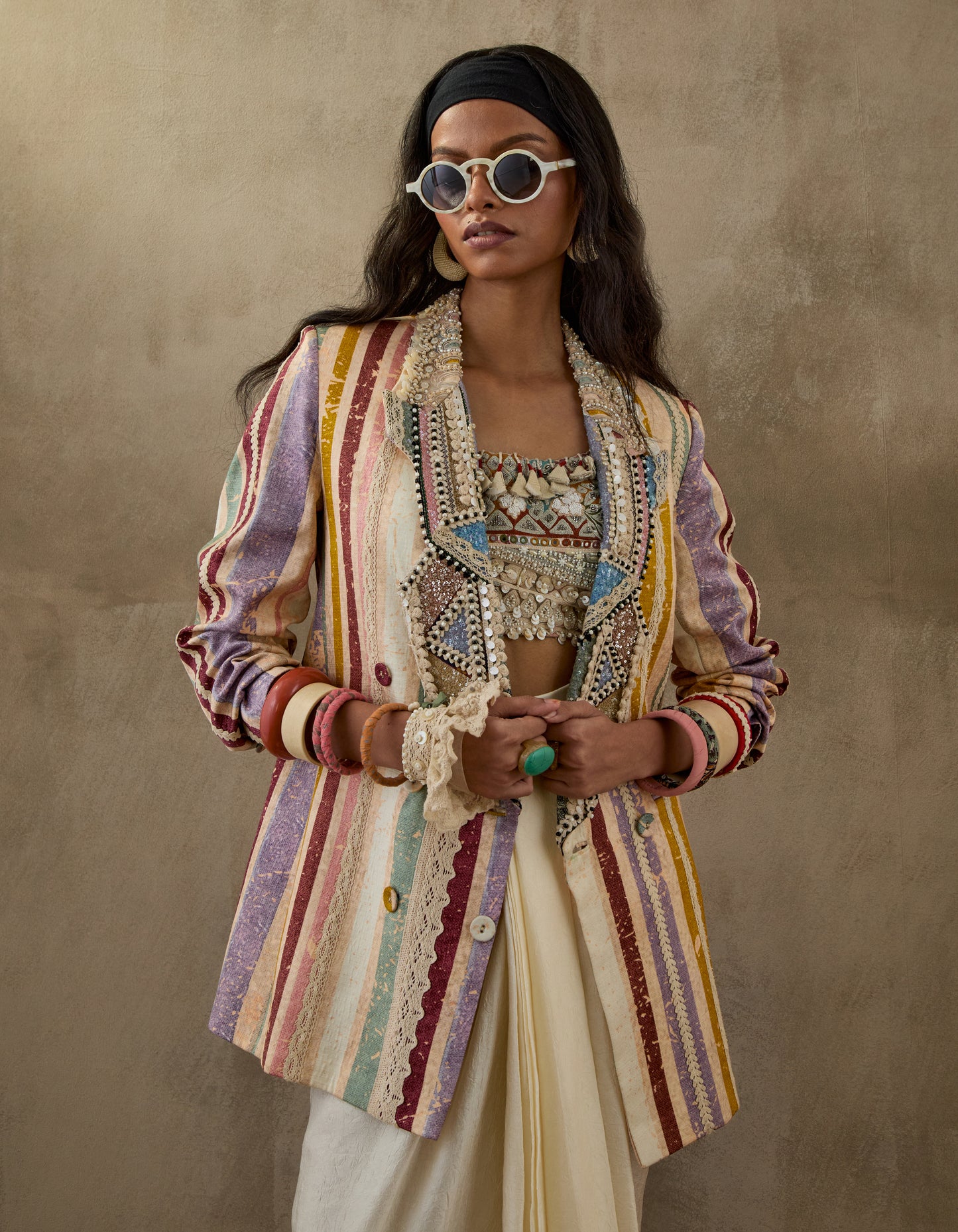 NOORI DOUBLE BREASTED JACKET SET