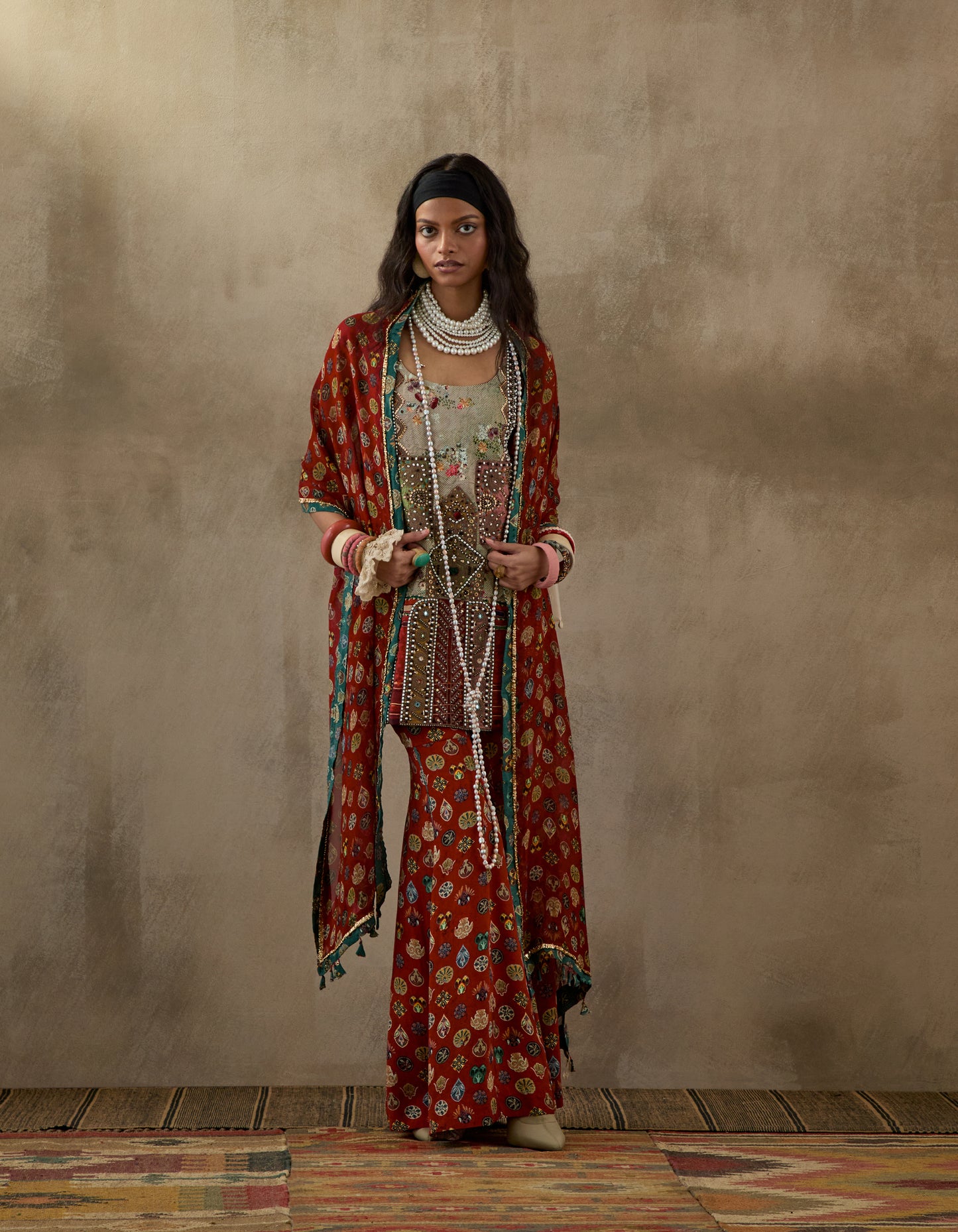 MEHRU EMBO DRESS SET