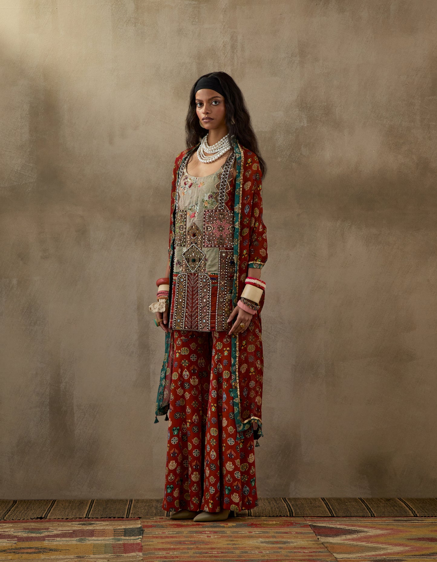 MEHRU EMBO DRESS SET