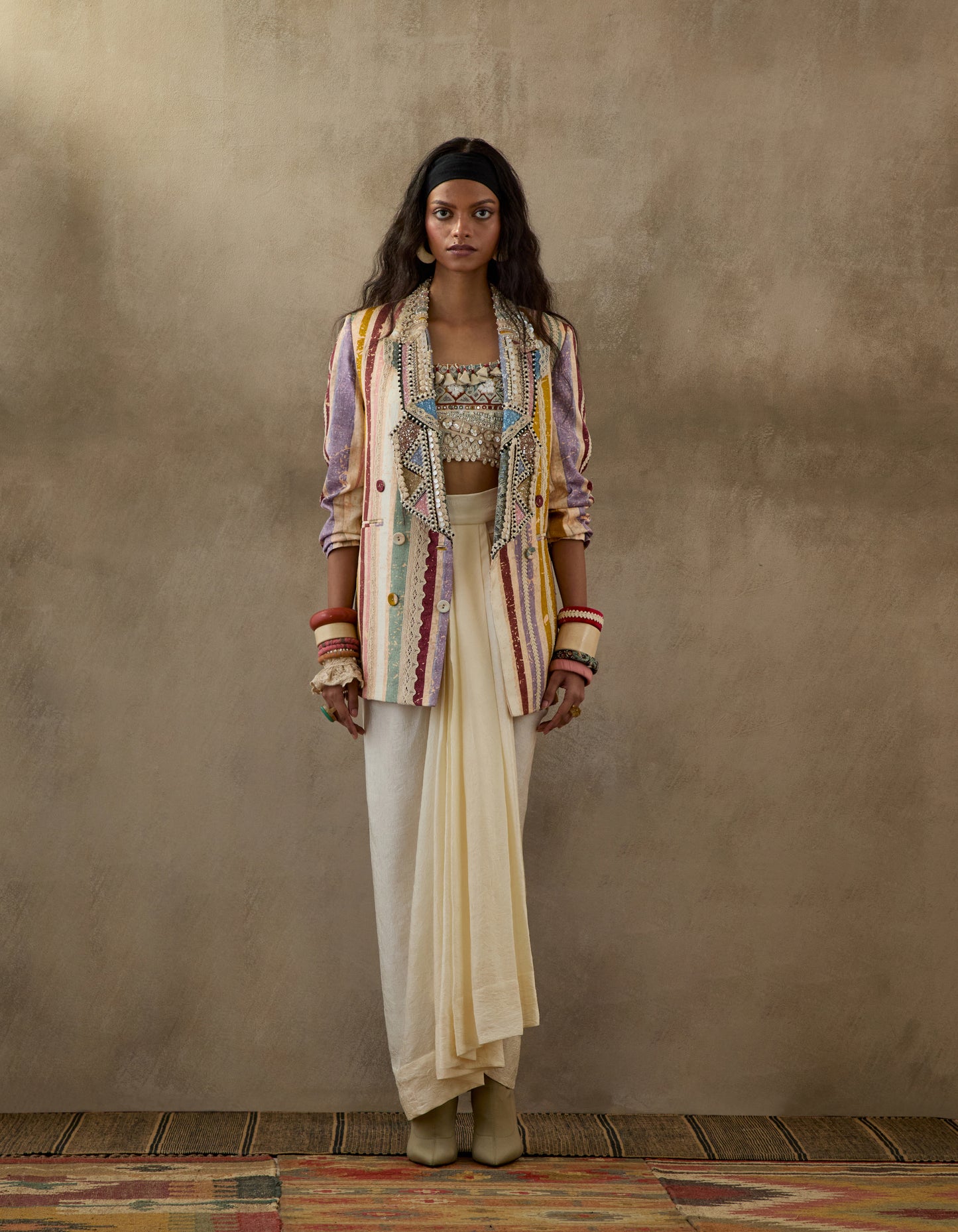 NOORI DOUBLE BREASTED JACKET SET