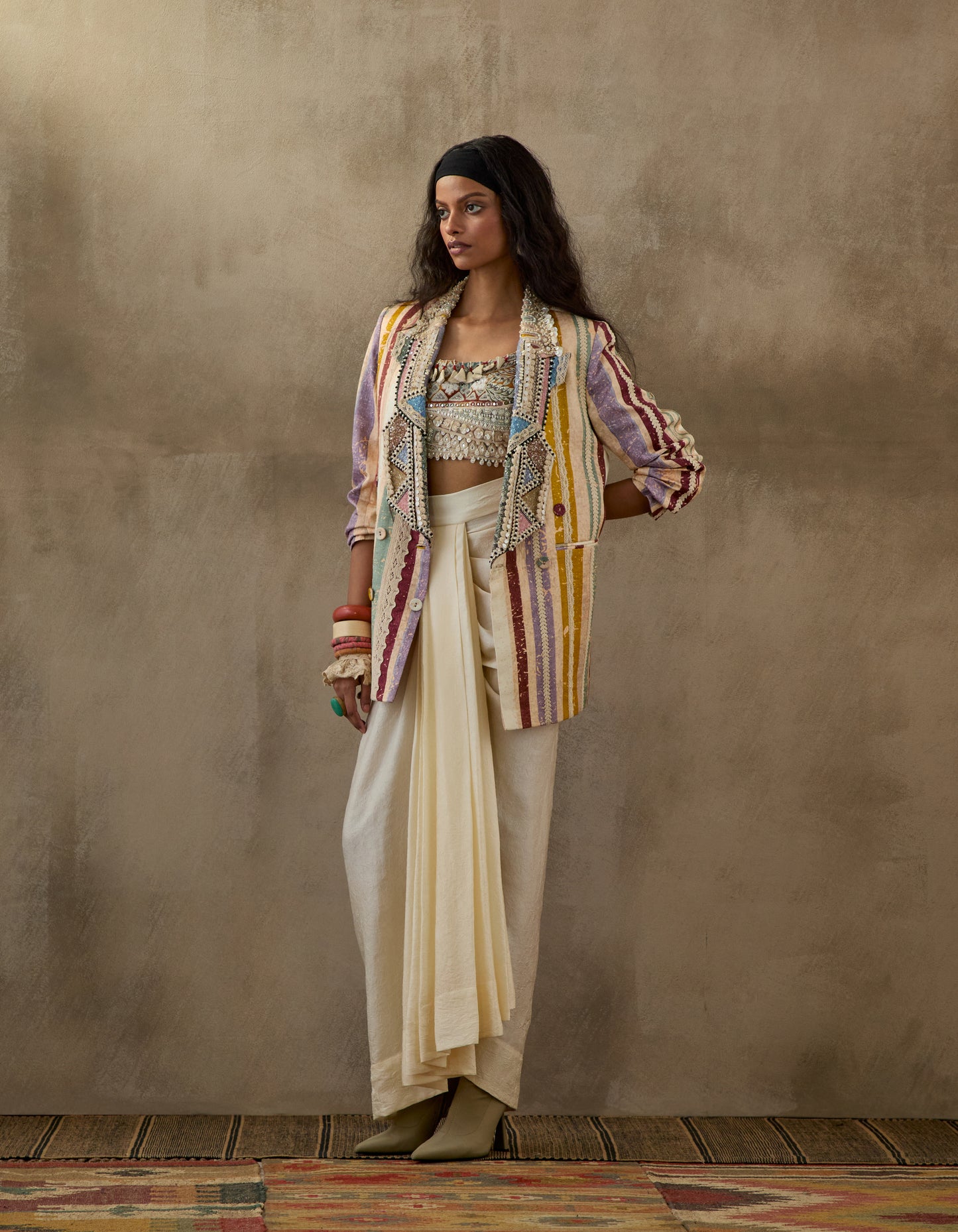 NOORI DOUBLE BREASTED JACKET SET