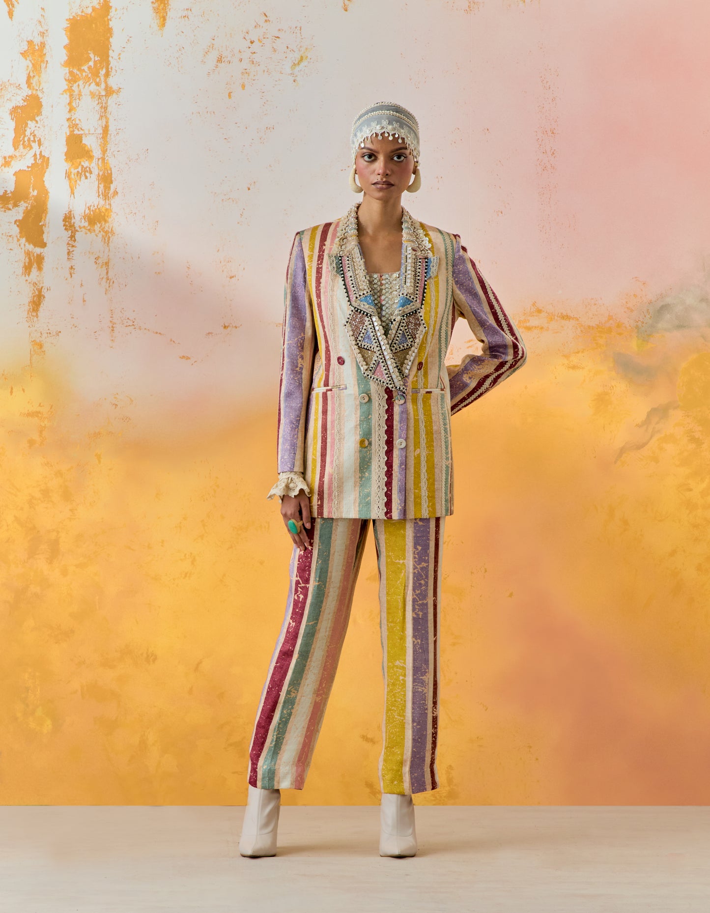 NOORI DOUBLE BREASTED JACKET SET