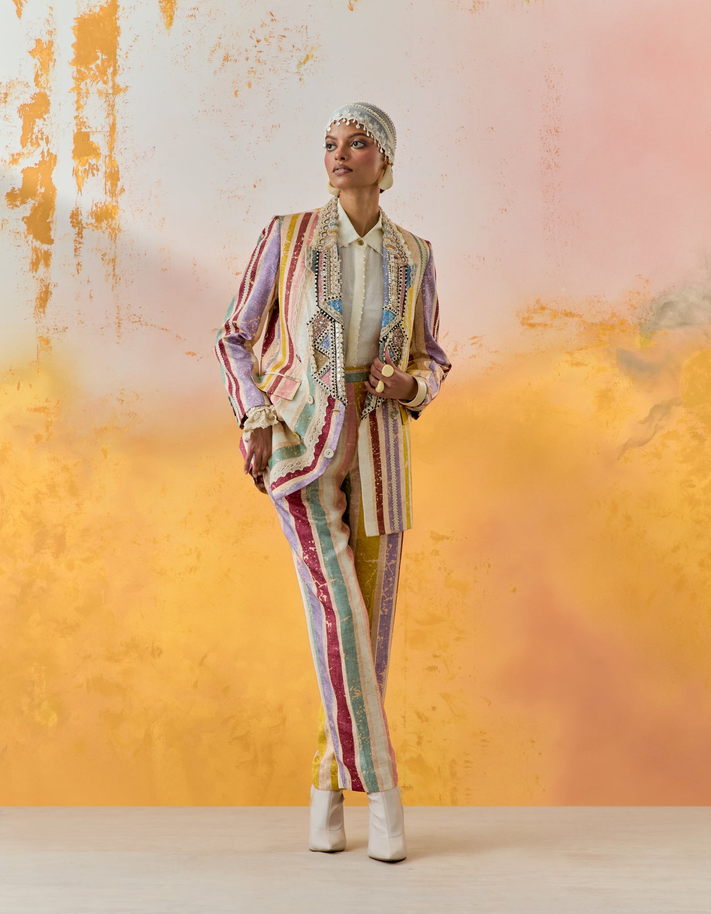 NOORI DOUBLE BREASTED JACKET SET