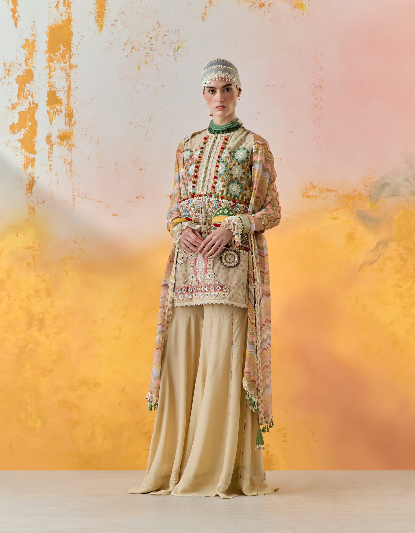 MEHRU EMBO DRESS SET