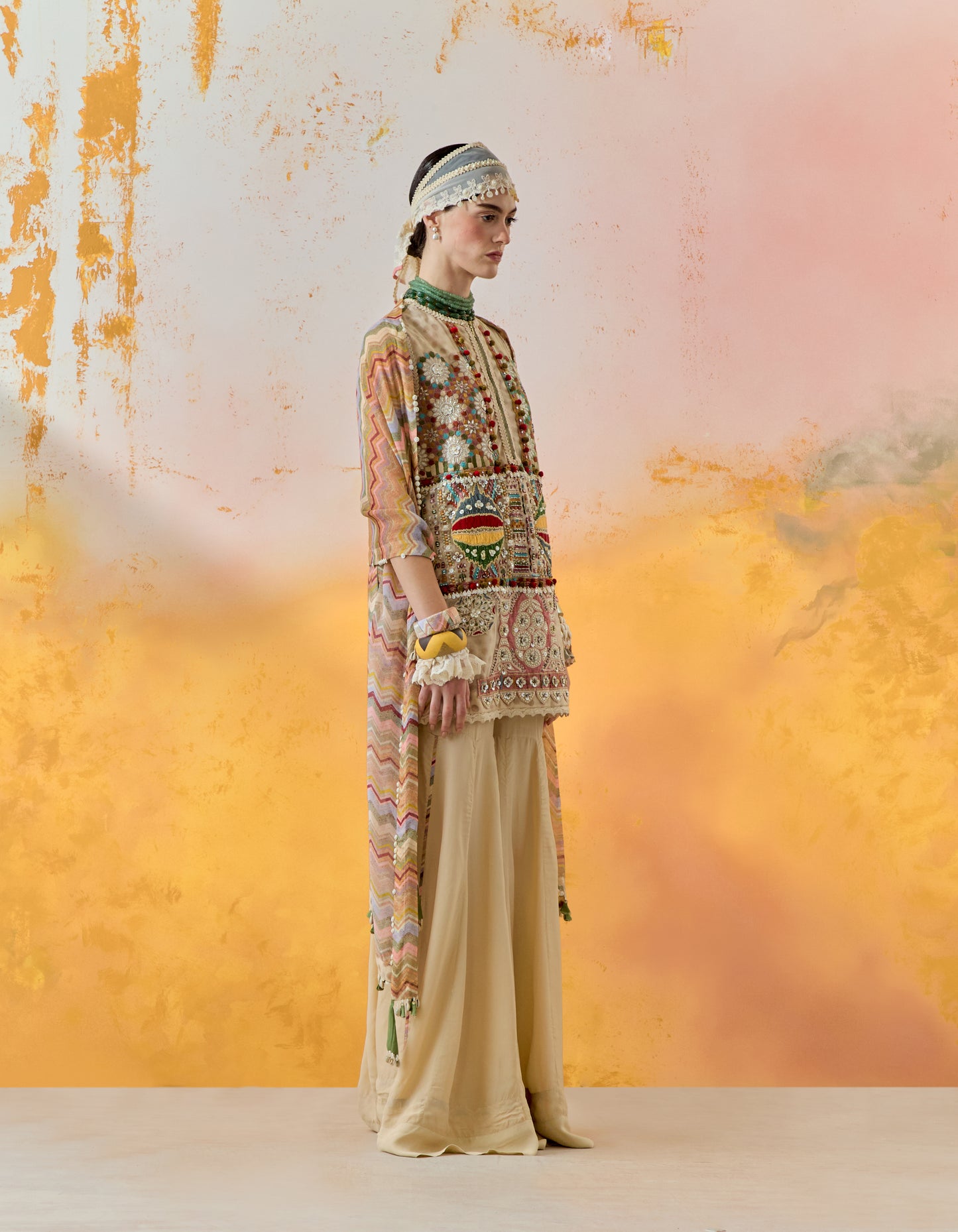 MEHRU EMBO DRESS SET