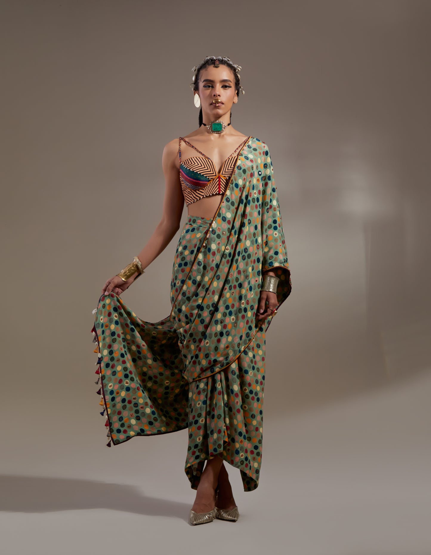 SOMA DRAPED SAREE SET