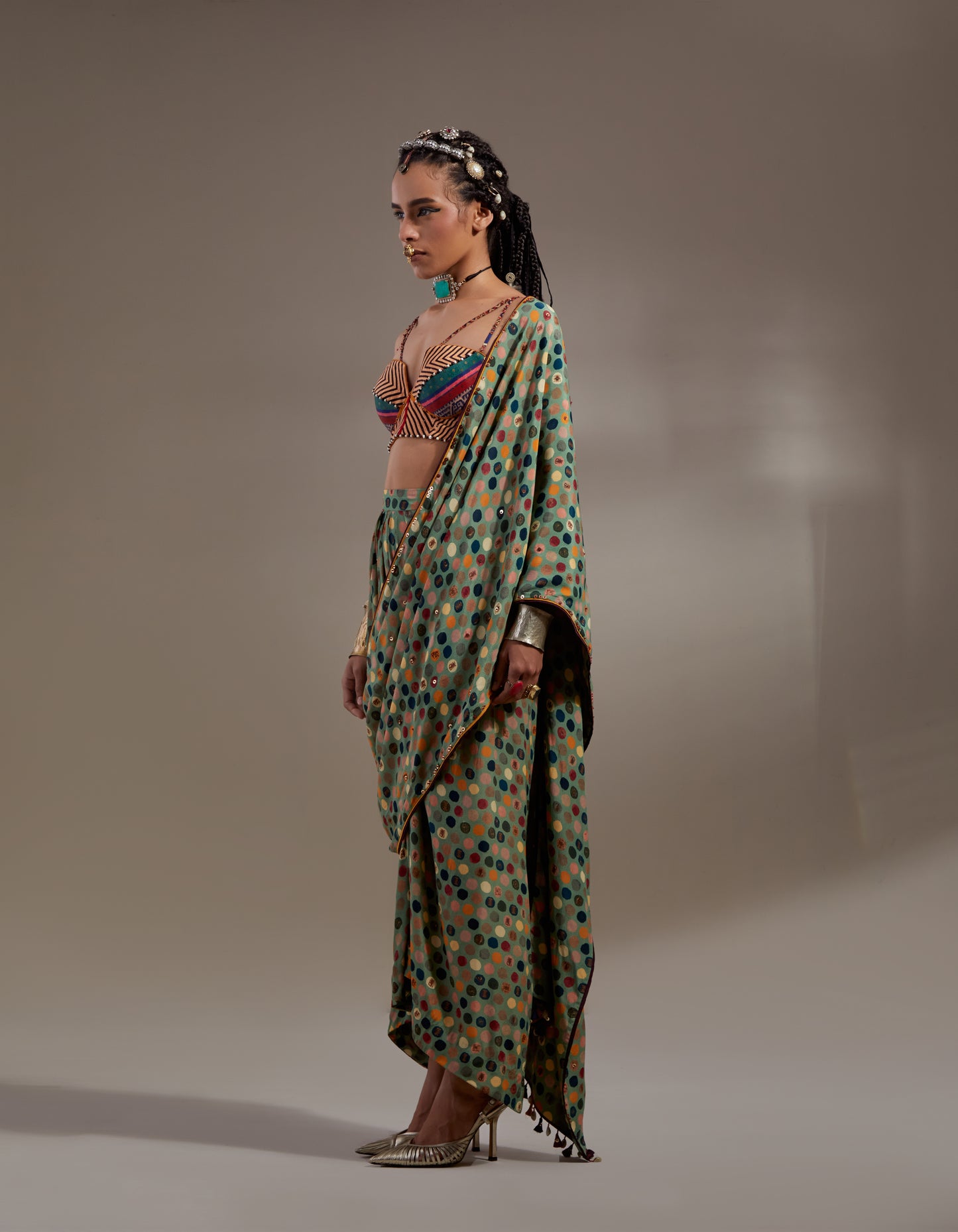 SOMA DRAPED SAREE SET