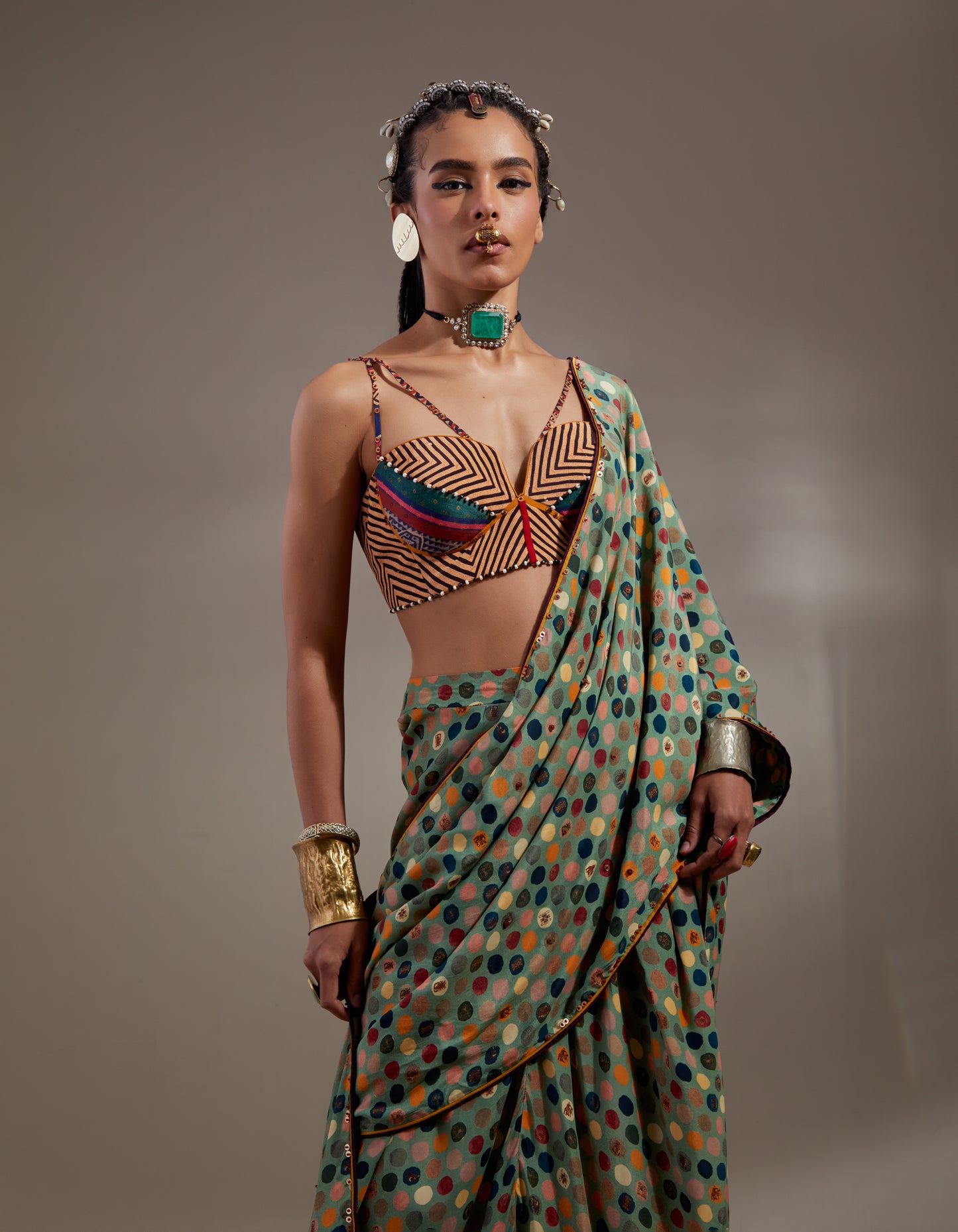 SOMA DRAPED SAREE SET