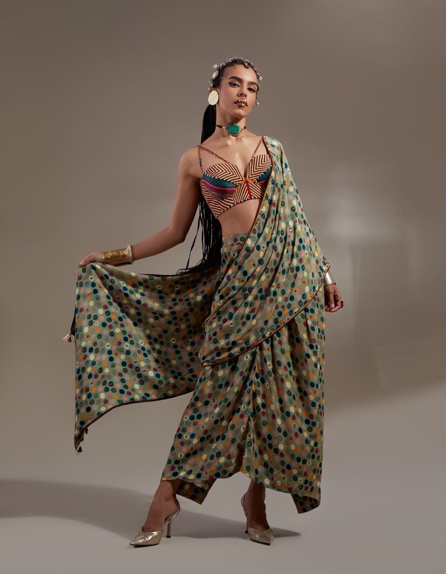 SOMA DRAPED SAREE SET