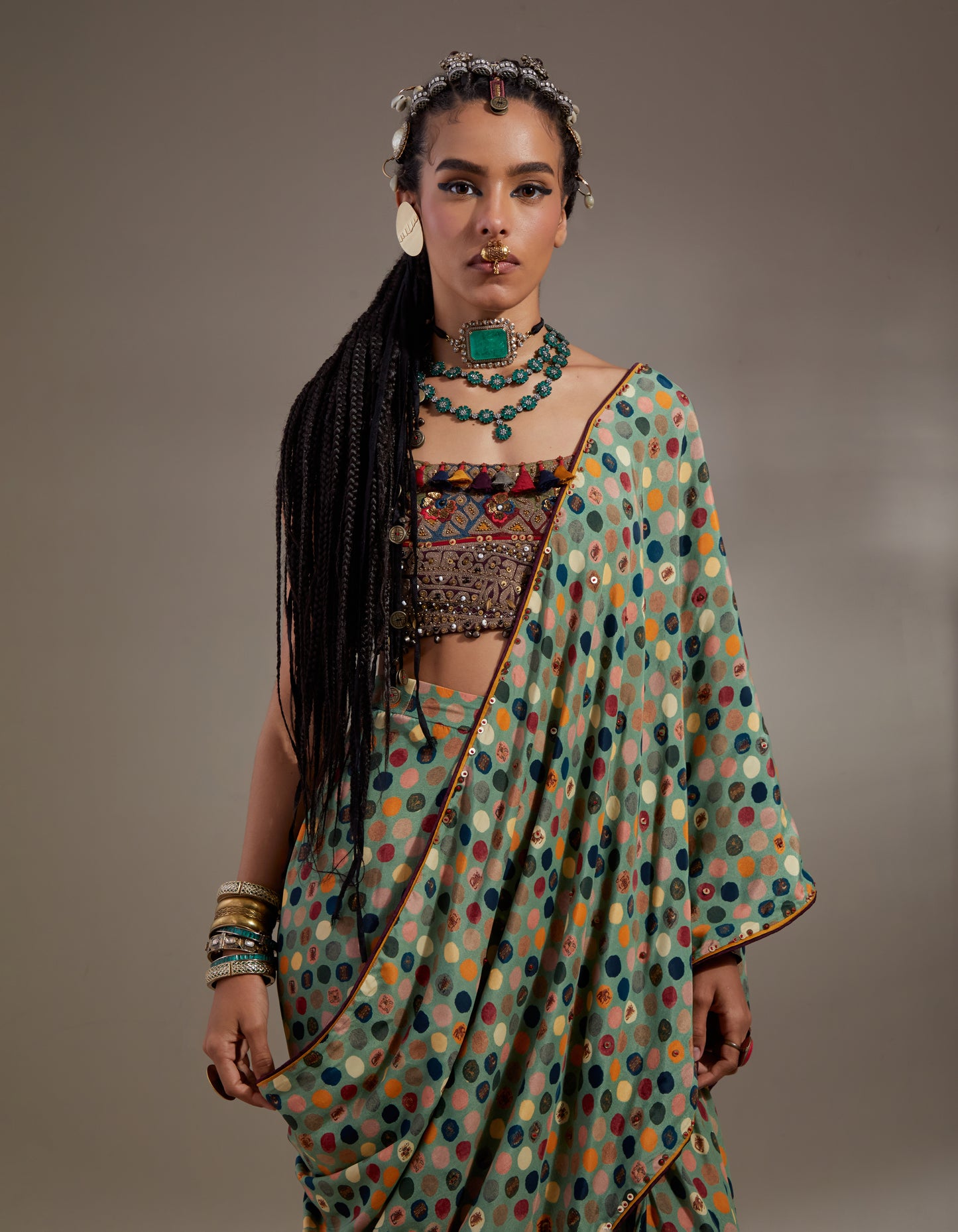 SOMA DRAPED SAREE SET