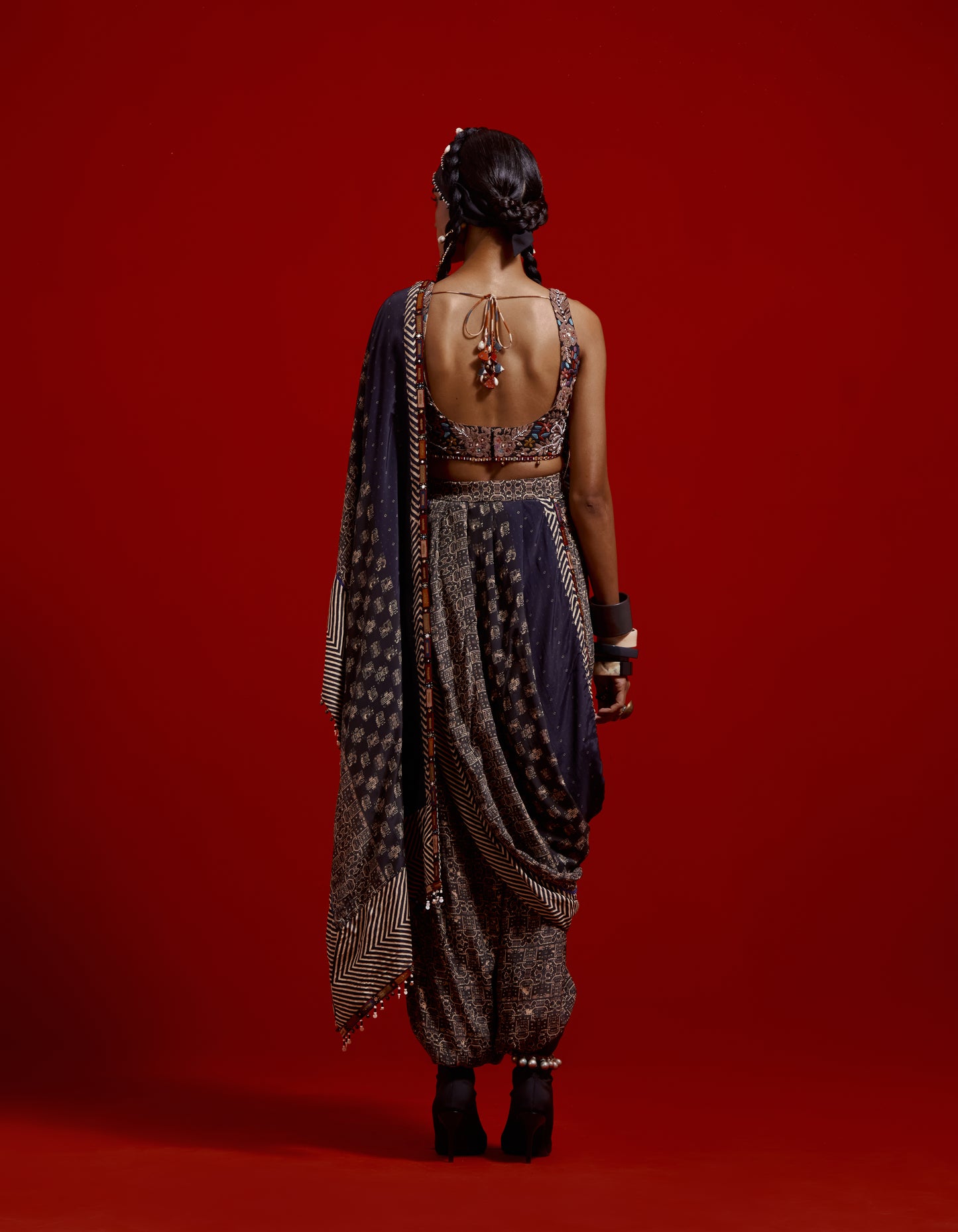 SADHVI DRAPED SAREE SET