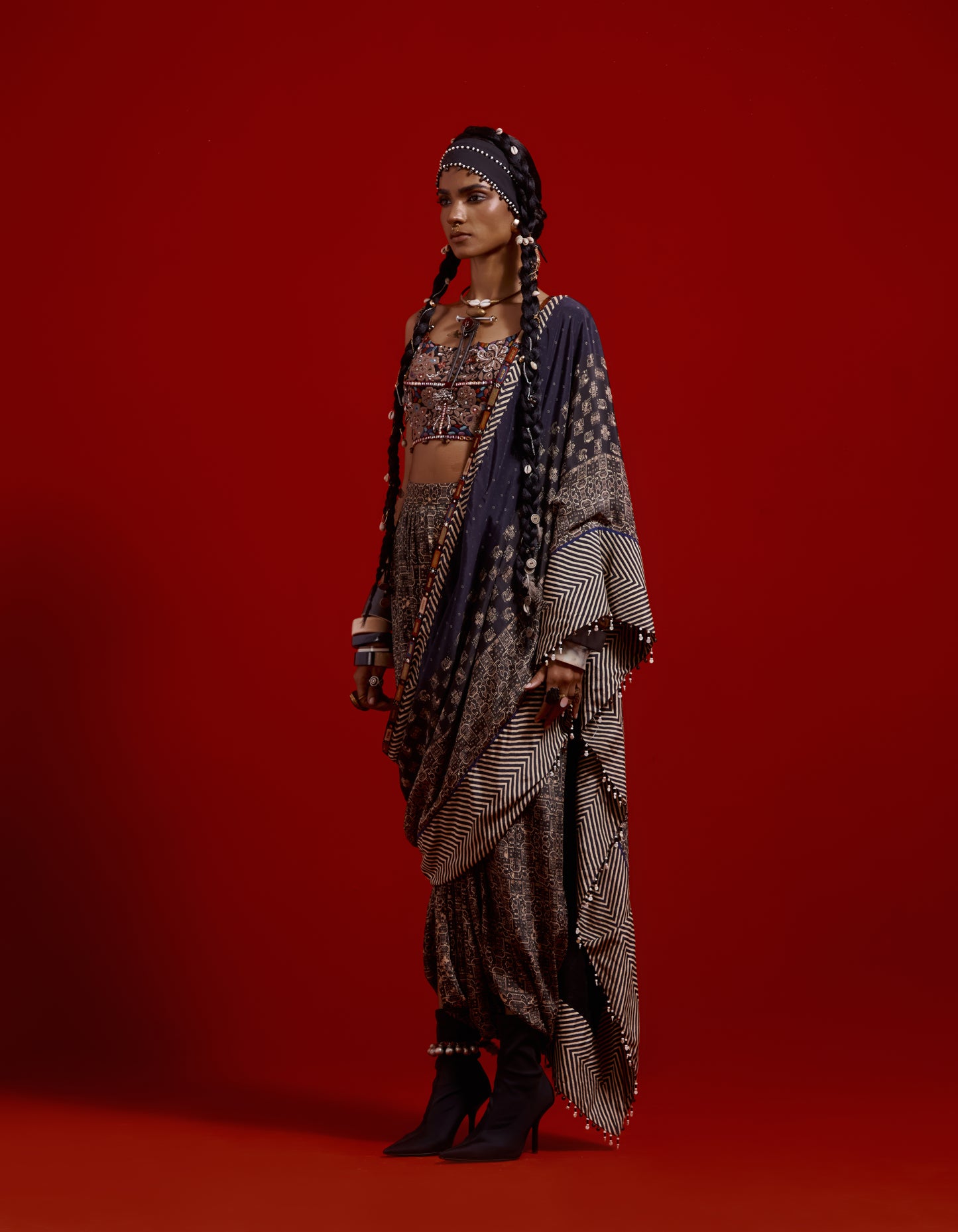 SADHVI DRAPED SAREE SET