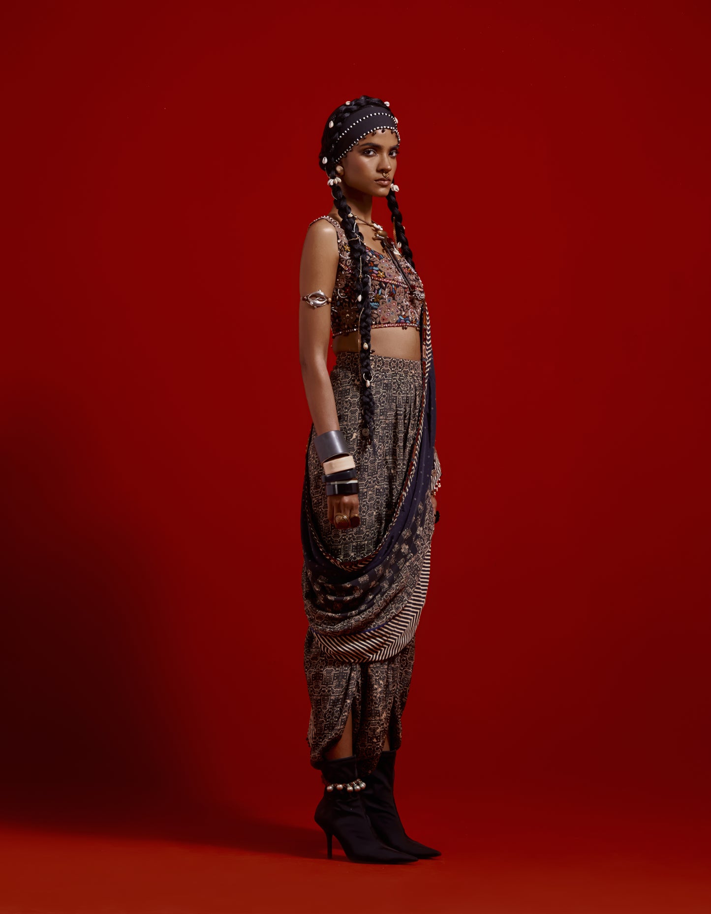 SADHVI DRAPED SAREE SET