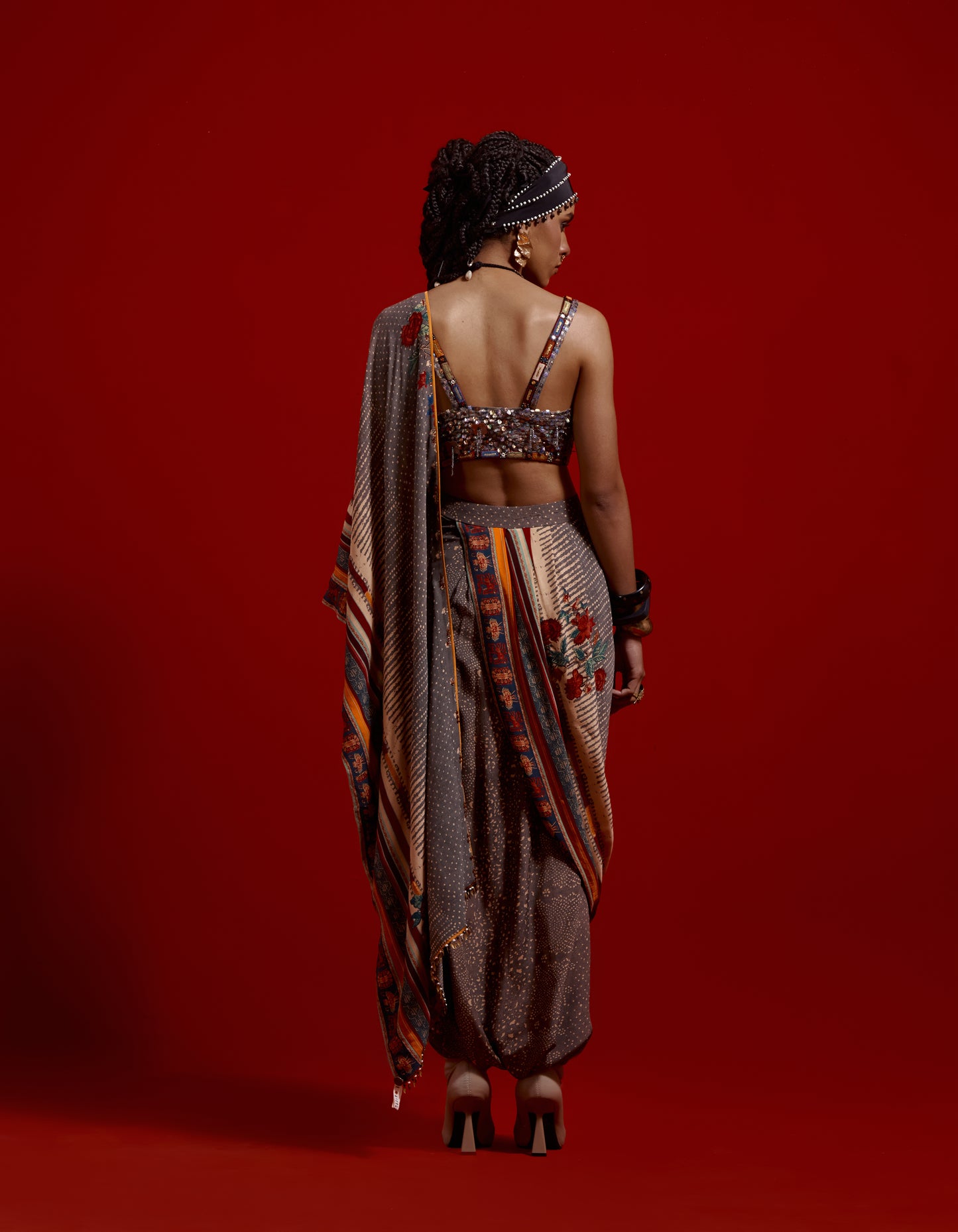 SADHVI DRAPED SAREE SET