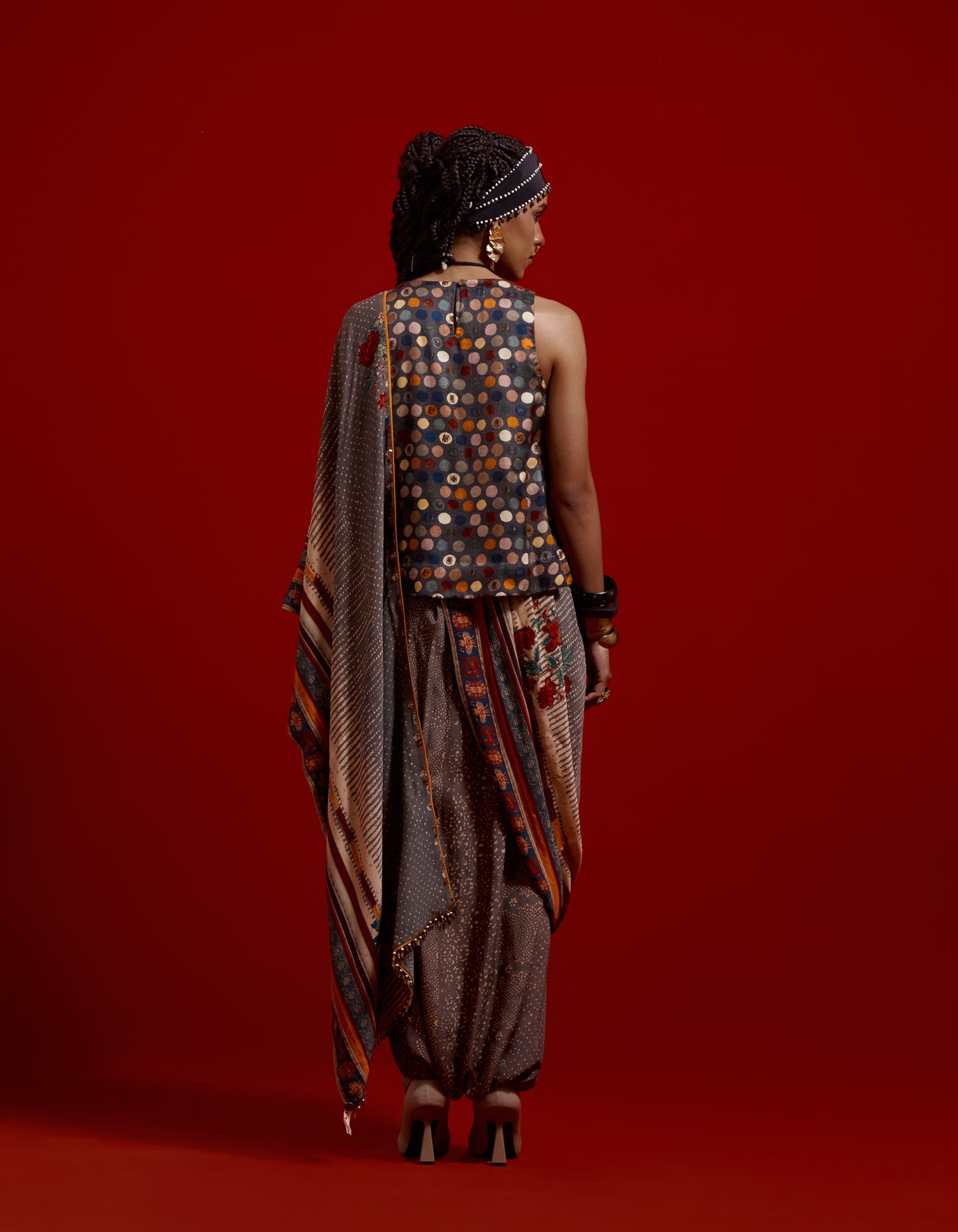 SADHVI DRAPED SAREE SET