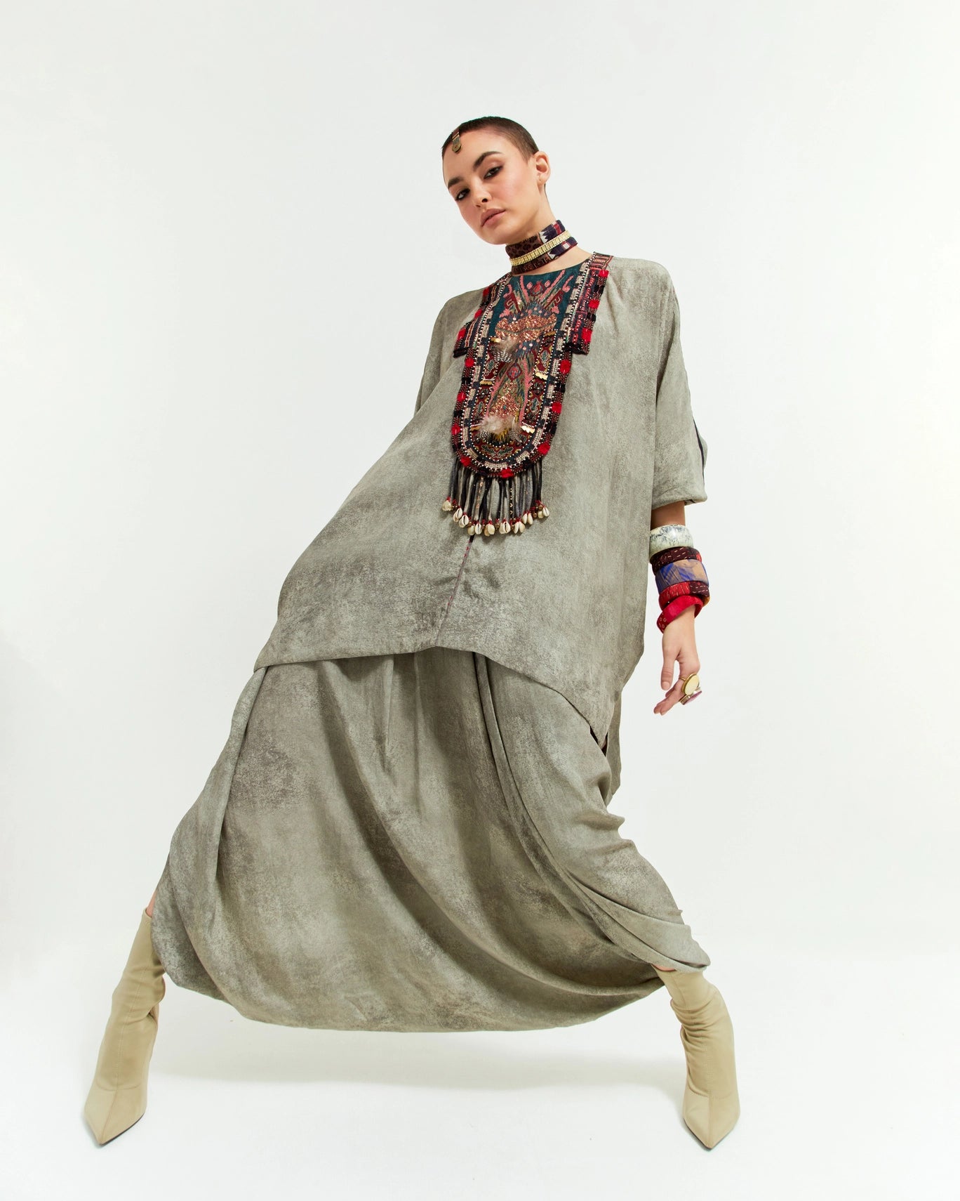 KURU TRAPEZE KURTI SET