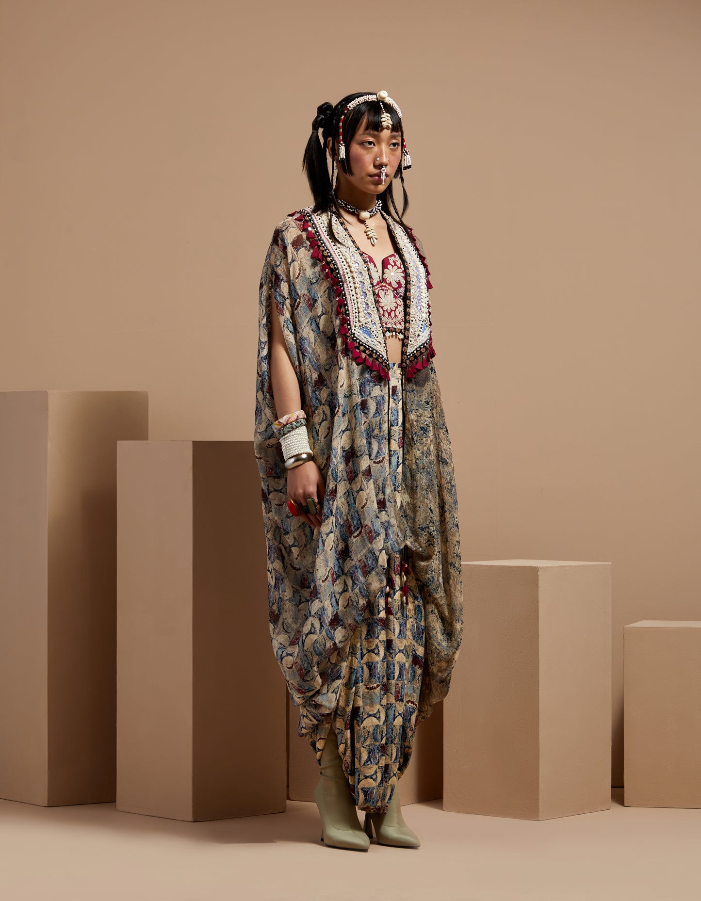 RITU KAFTAN DUPATTA JACKET SET