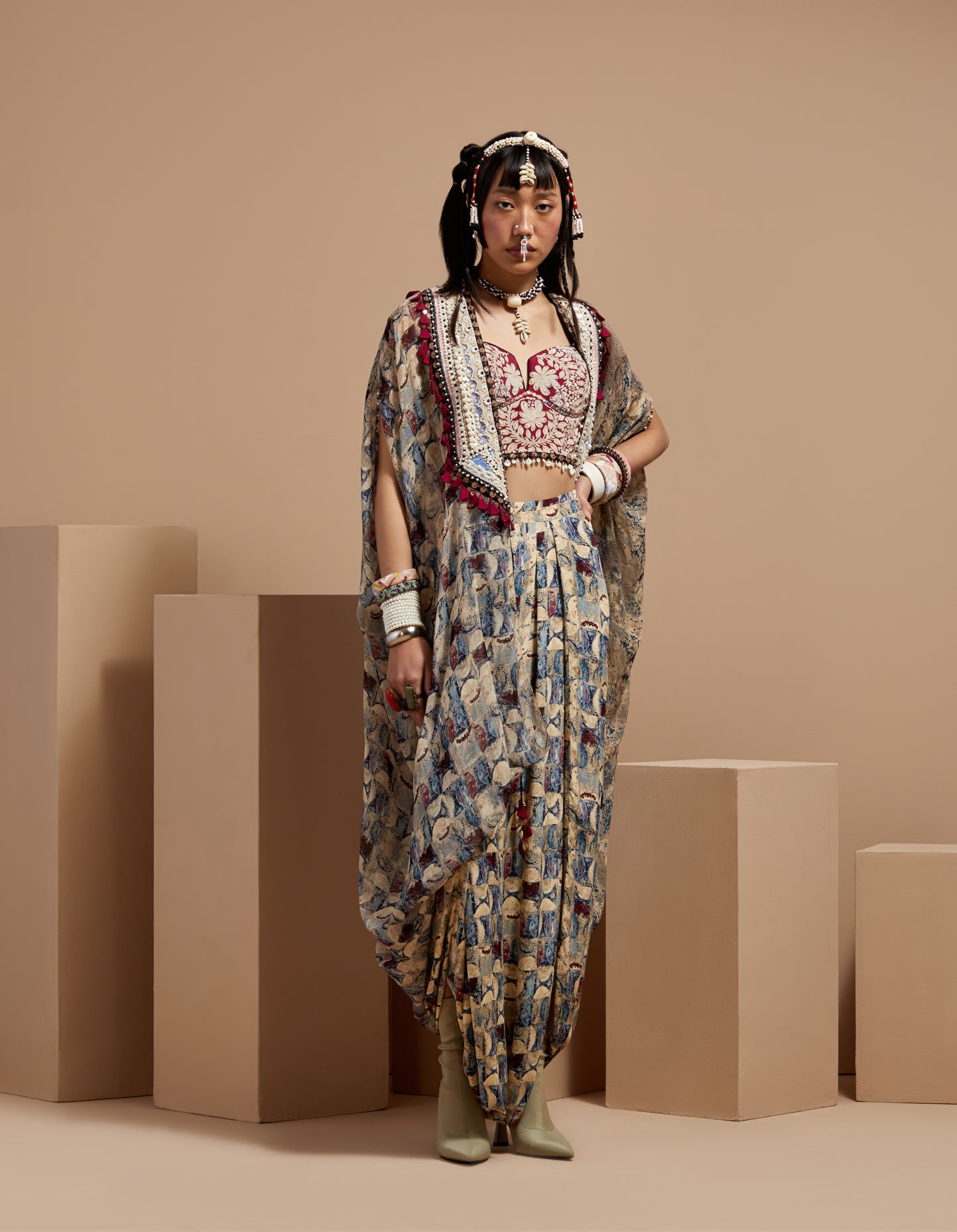 RITU KAFTAN DUPATTA JACKET SET