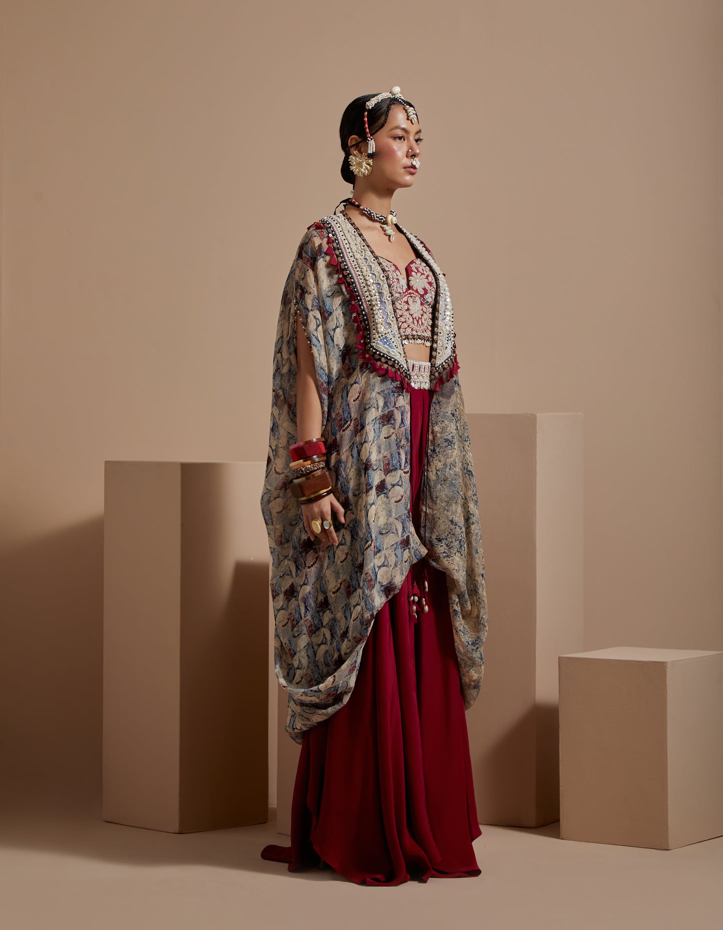 RITU KAFTAN DUPATTA JACKET SET