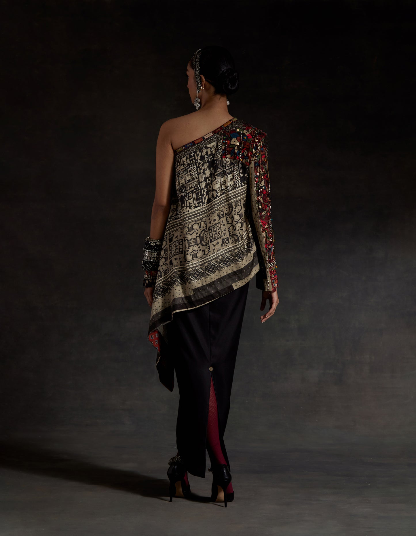 RASA ONE SHOULDER LONG TOP SET