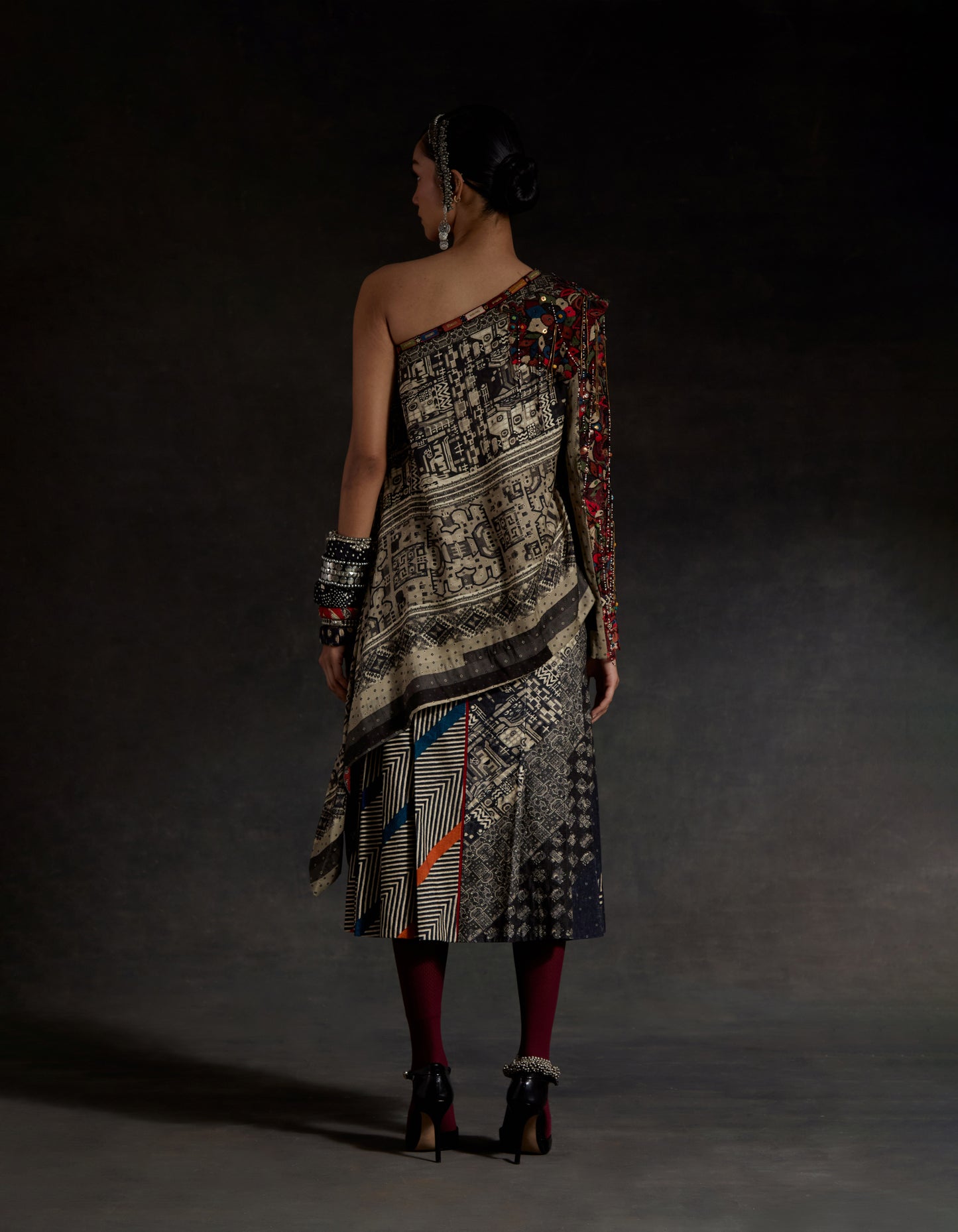 RASA ONE SHOULDER LONG TOP SET