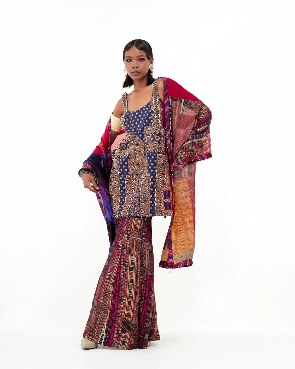 MEHRU EMBO DRESS SET