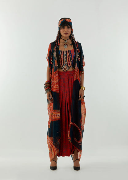 RITU KAFTAN DUPATTA JACKET SET WITH ADAH BLOUSE