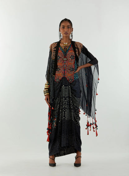 VENI DUPATTA JACKET SET WITH BHUMI CORSET BLOUSE