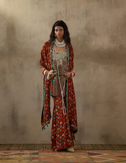MEHRU EMBO DRESS SET