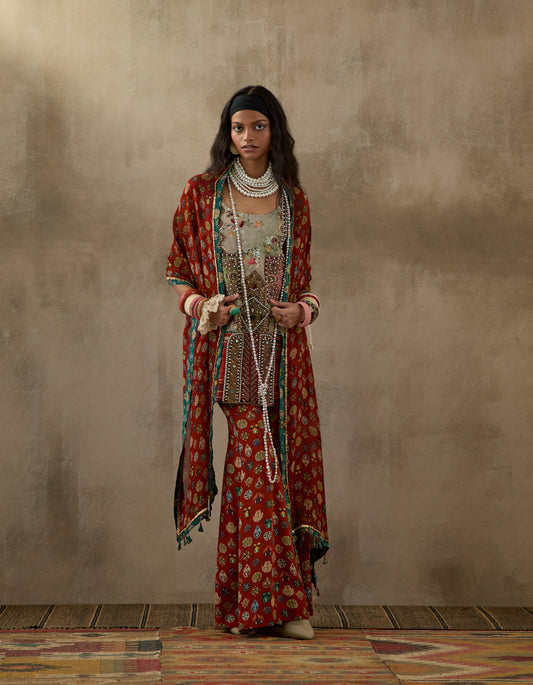 MEHRU EMBO DRESS SET