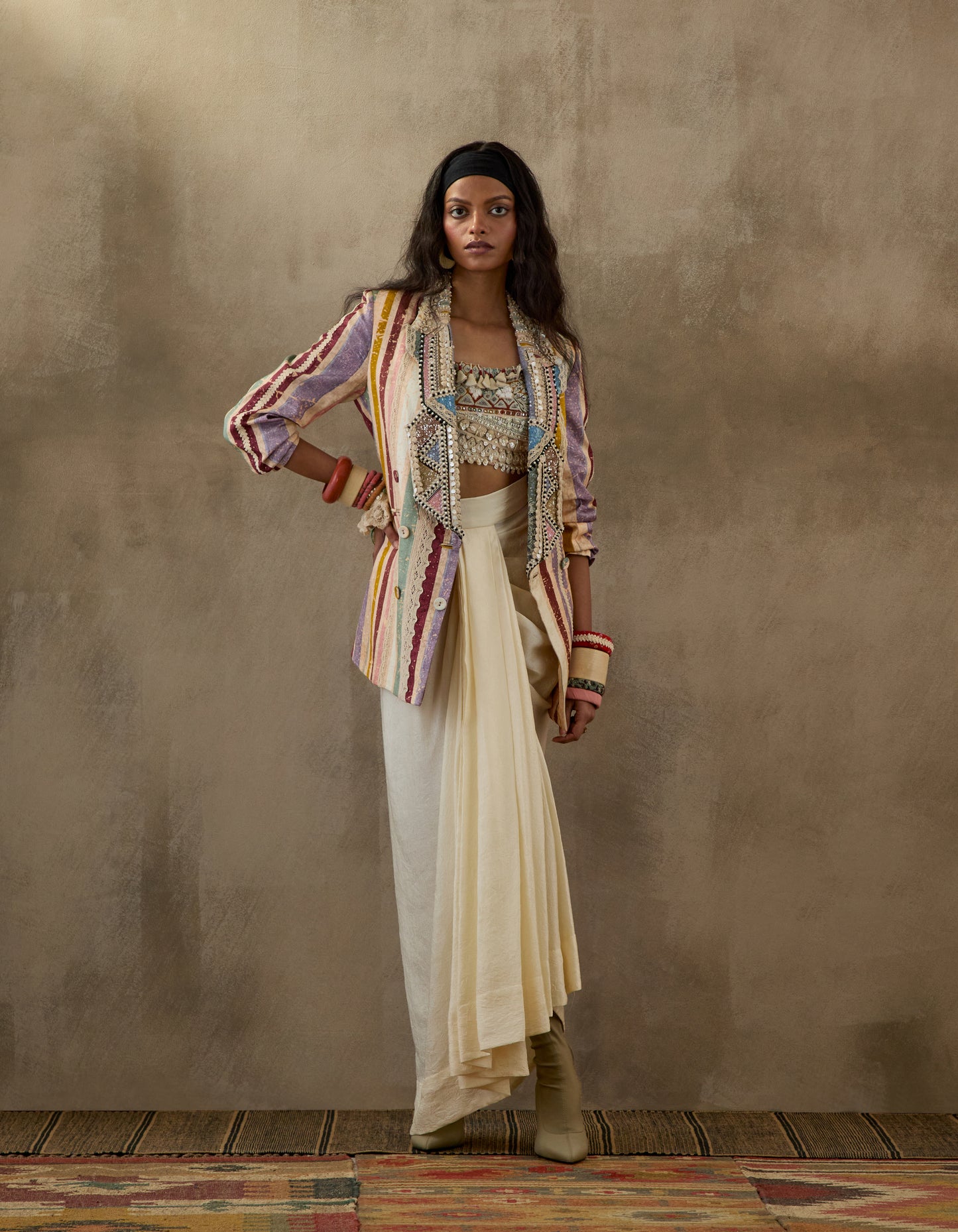 NOORI DOUBLE BREASTED JACKET SET