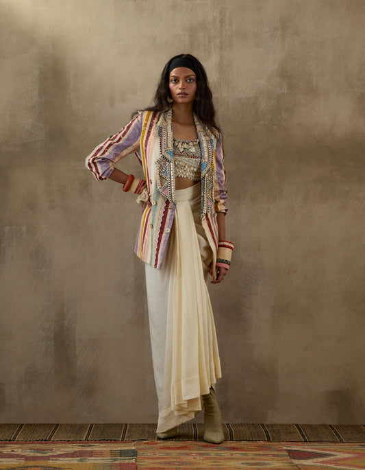 NOORI DOUBLE BREASTED JACKET SET