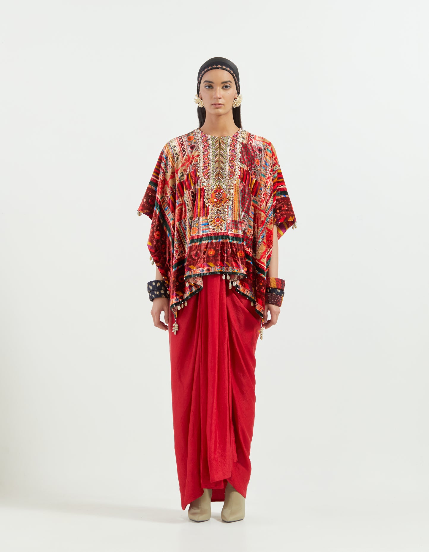 VENI DUPATTA PONCHO JACKET SET
