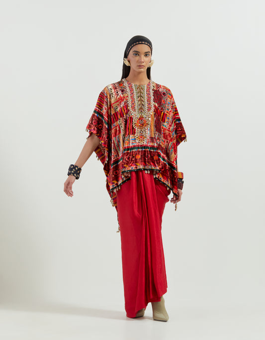 VENI DUPATTA PONCHO JACKET