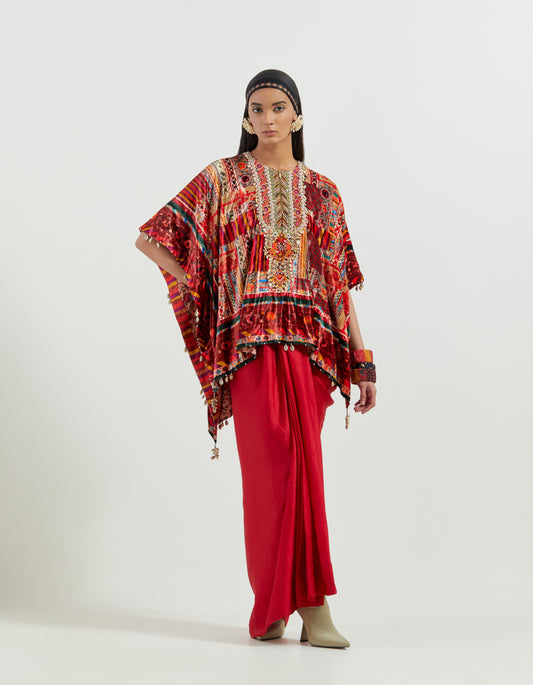 VENI DUPATTA PONCHO JACKET
