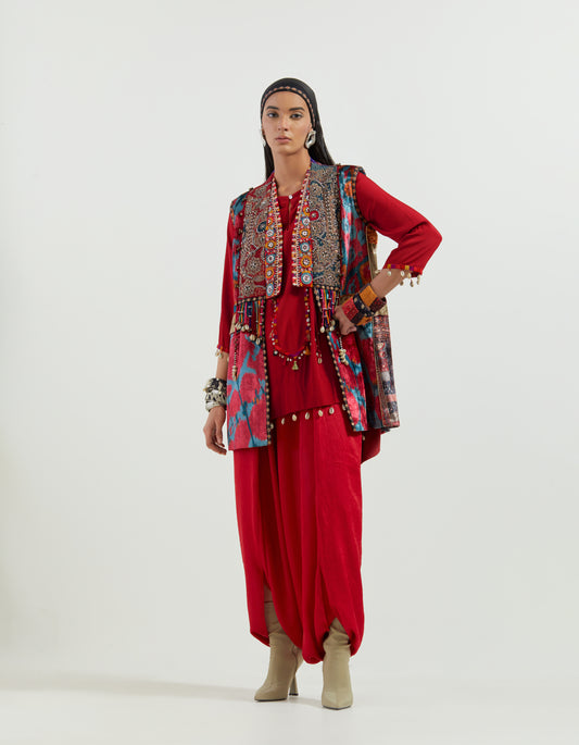 RUHI SLEEVELESS JACKET SET