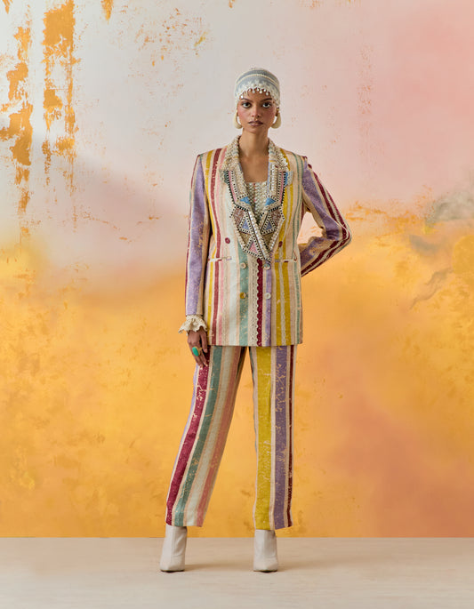 NOORI DOUBLE BREASTED JACKET SET