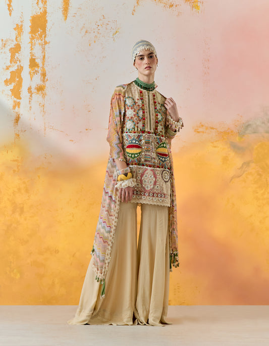 MEHRU EMBO DRESS SET