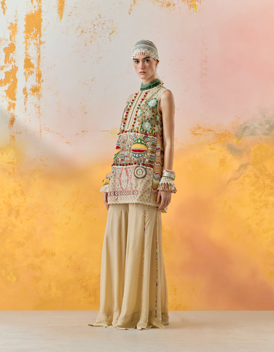 MEHRU EMBO DRESS SET
