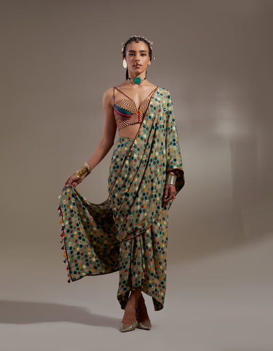 SOMA DRAPED SAREE SET