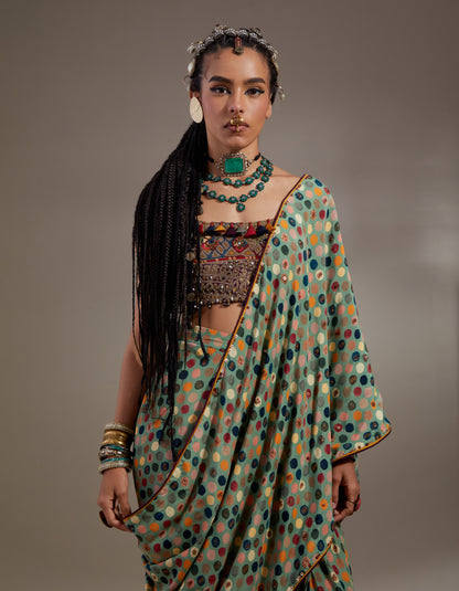 SOMA DRAPED SAREE SET