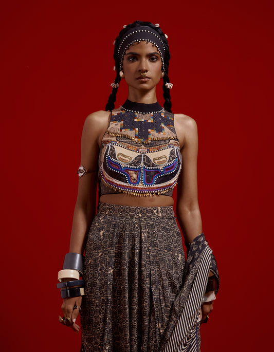 ALYA HALTER NECK BLOUSE