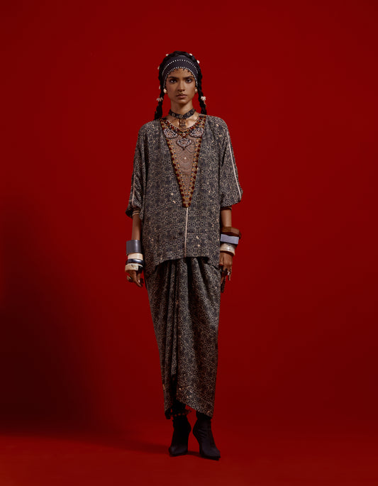 KURU TRAPEZE KURTA SET