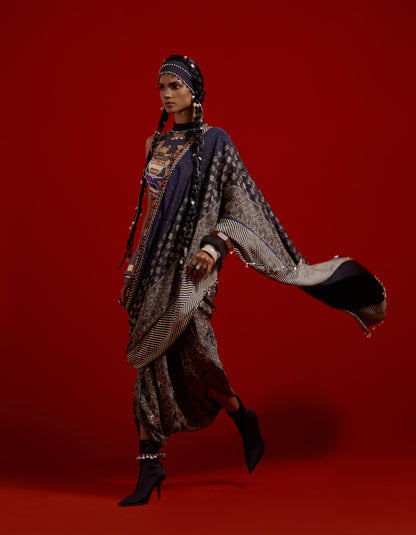SADHVI DRAPED SAREE SET