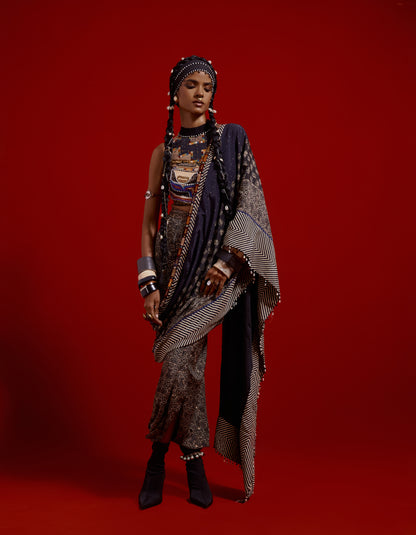 SADHVI DRAPED SAREE SET