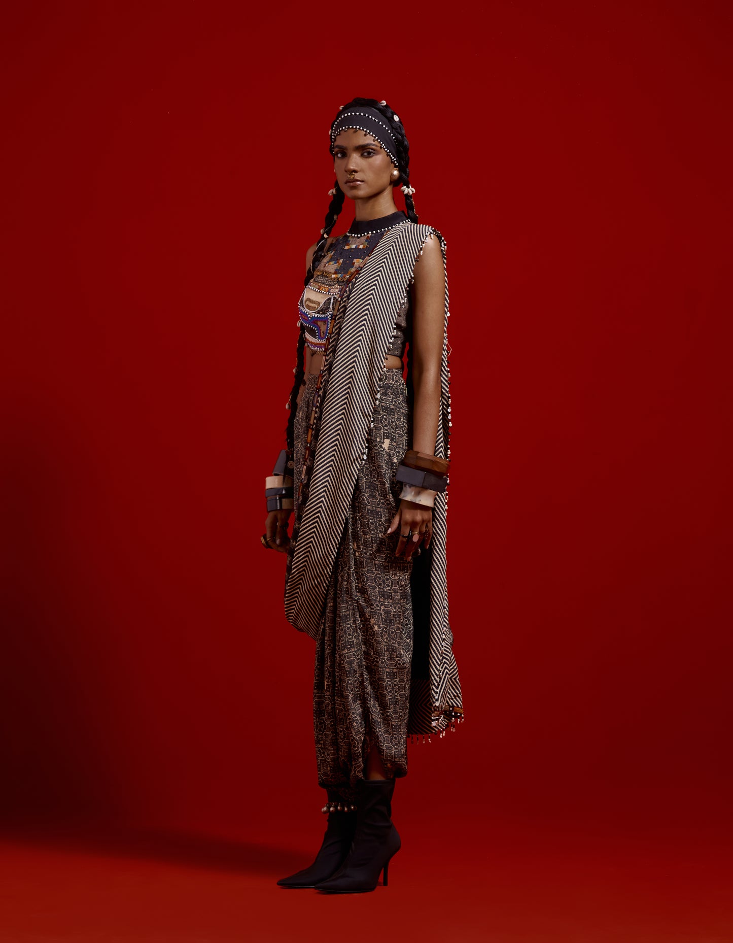 SADHVI DRAPED SAREE SET