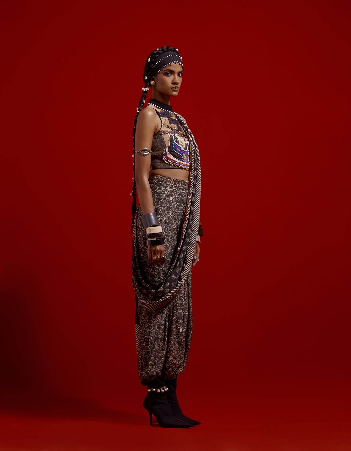 SADHVI DRAPED SAREE SET