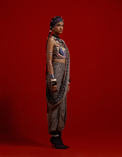 SADHVI DRAPED SAREE SET