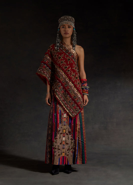 RASA ONE SHOULDER TOP SET